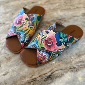 Johnny Was Multicolor Floral Sandals